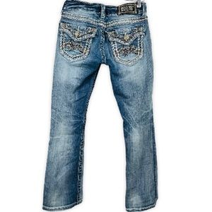 Miss Me Boot Cut Embellish Blue Jeans JE1072BN 24